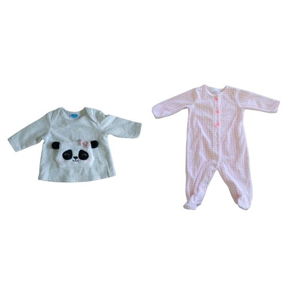 Bundle Girls bodysuit and long sleeves shirt panda size 3 months - Picture 1 of 8